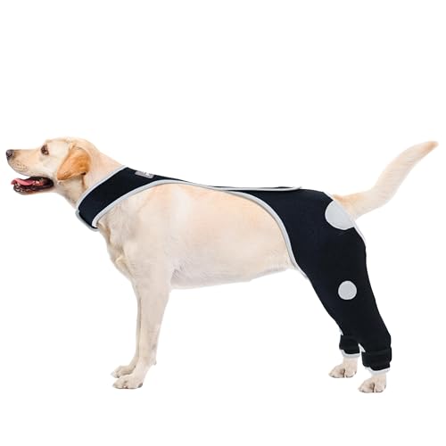 Dog leg sleeve to Prevent Licking, Dog Recovery Sleeve Provide Elbow Protection, Pet Wounds Prevent Licking and Biting, Cone Collar Alternative, Waterproof and Breathable (Rear Both Leg, M)
