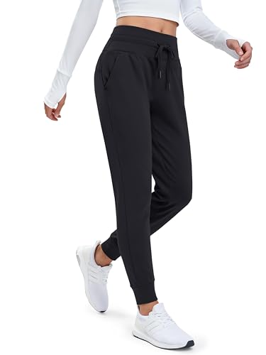 MAGCOMSEN Womens Fleece Lined Hiking Joggers Water Resistant High Waisted Insulated Cold Weather...