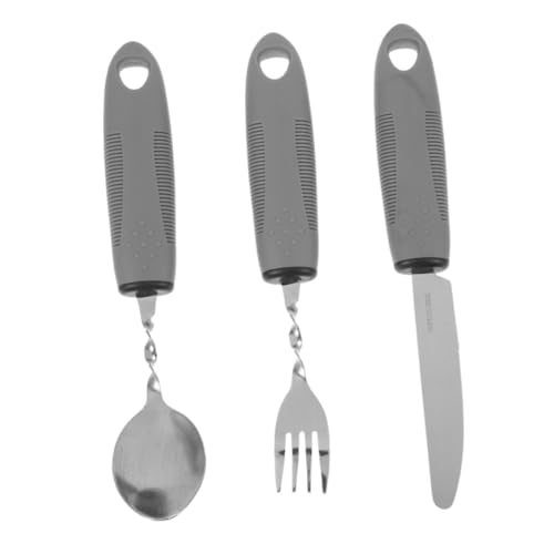 BCOATH 1 セット 高齢者用食器 高齢者支援製品 適応高齢者用器具 者の銀器 アラート こぼれる 身障者補助器具 アダプティブ 滑り止め付きの携帯用カトラリー 古い道具 ハンドル