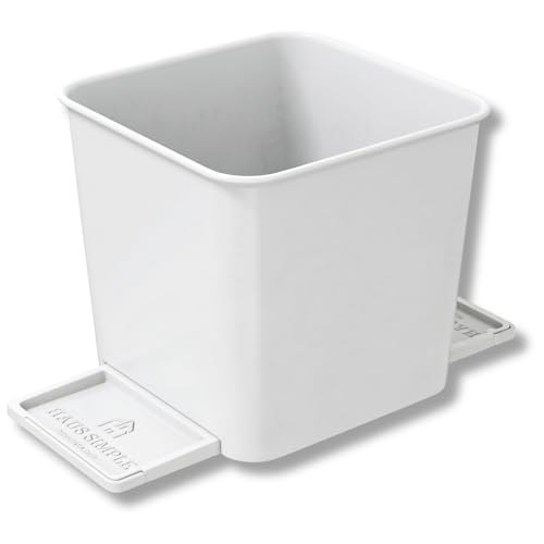 Image of Car Trash Can for Vehicles Leakproof Compact Garbage Bin w / Stability Flap, Anti-Slip Base, Portable Trash Holder for Cars, Trucks, SUVs, Minivans Compact, Auto Container Organizer (White, Small)