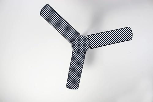 Image of ceiling fan cover waterproof & dustproof 3 blade fan protector with attachable enclosure set of 1 multidesign polka home decor पंखा कवर