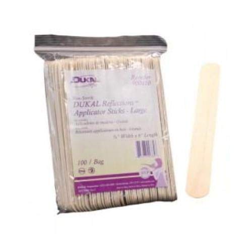 DUKAL Reflections Wax-Body Treatment Applicator Sticks (3/4"Width x 6"Length) - 100 count