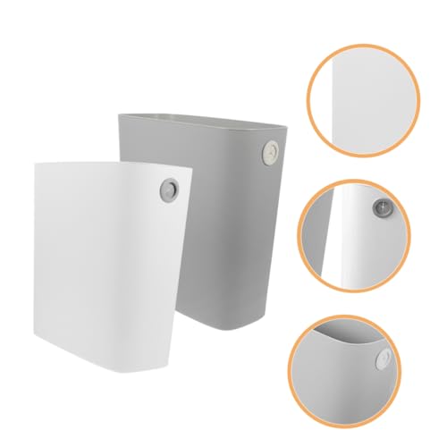 ABOOFAN 2 piezas caneca de basura rectangular para hogar miniatura 5