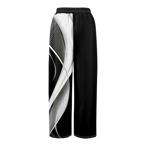 GOFULY Wide Leg Pants Women High Waisted Fall Floral Print Beach Pants Drawstring Elastic Waist Side Slit Pockets Trousers4