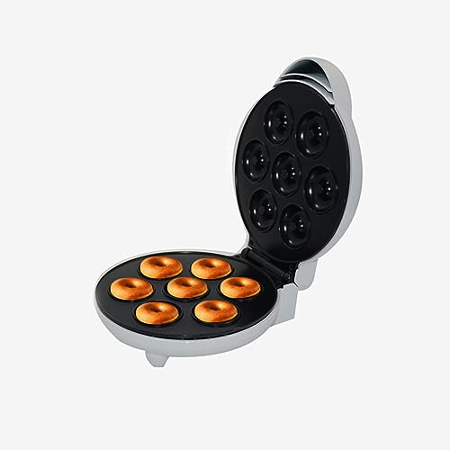 Mini Donut Maker Machine, Portable Non Stick Electric Doughnut Maker, Mini Quiche Maker for Kids Breakfast, Snacks, Desserts NonStick Surface, Makes 7 Doughnuts