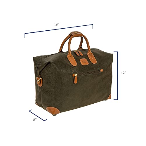 Bric's LIFE 18-Inch Cargo Duffle Bag - Luxury Duffle Bag for Travel - Weekender Bags for Women and Men - Faux Suede - Olive3