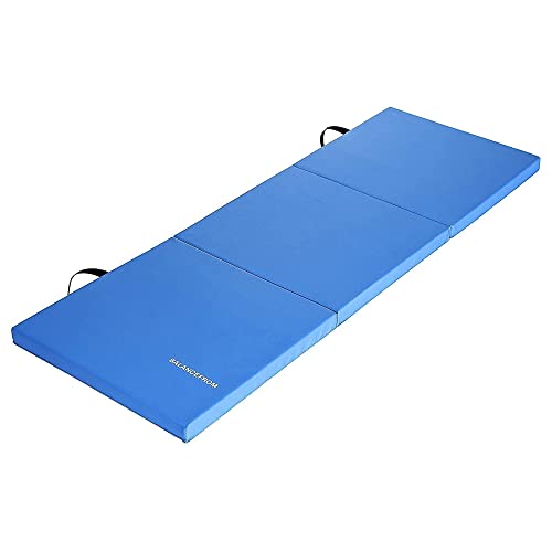 Image of BalanceFrom 2 inch Thick Tri-Fold Folding Exercise Mat with Carrying Handles for MMA, Gymnastics and Home Gym Protective Flooring