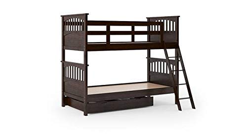 Image of Sheesham Solid Wood Bunk Bed for Bedroom | Walnut Finish (Brown)