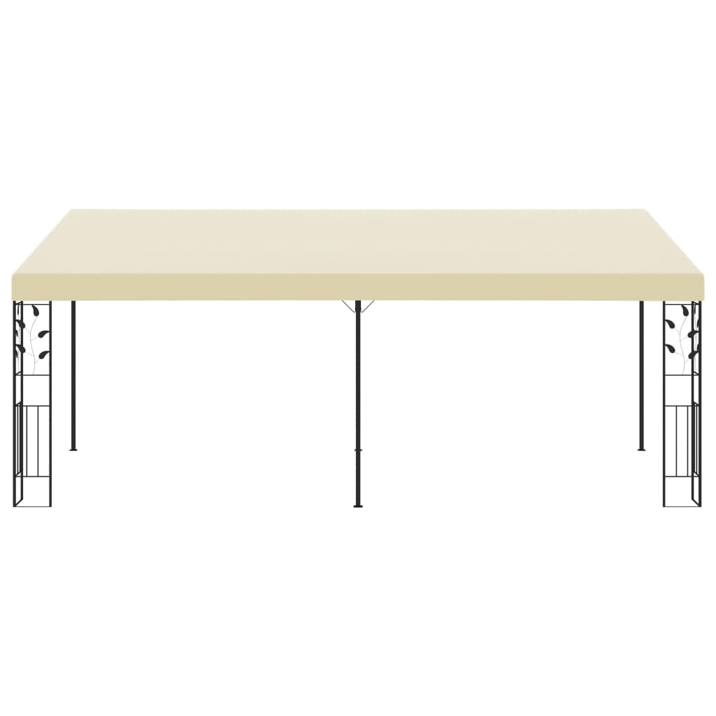 Gazebo a Parete 6x3x2,5 m Crema,Gazebo Pergola Con Telo Impermeabile Richiudibile E Struttura Rettangolare In Acciaio Inossidabile Ad Alta Densità, Per Arredo Giardino, Terrazzo e Attività Comme
