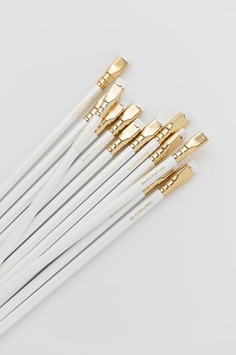 Blackwing Pearl Pencils - 12 Count, Incense-cedar, Premium Japanese Graphite, Pearlescent White, Balanced Lead, Great for Journaling and Writing
