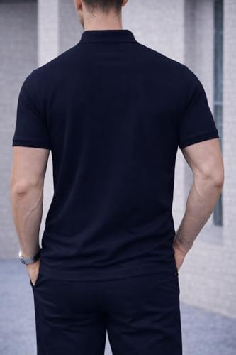 Image of Mack Jonney Men's Cotton Polo T-Shirt|Solid Regular Fit|Half Sleeve Collar T-Shirt for Casual Wear-MJ-32