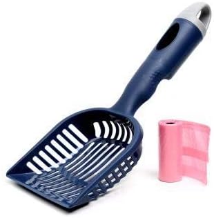 PoochBox 'Poopin-Scoopin' Dog and Cat Kitty Litter Waste Pooper Scooper Shovel w/Built-in Waste Bag(Color May Vary)
