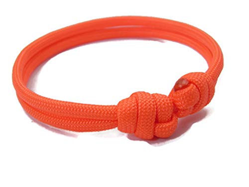 Paracord Surfer Armband-verstellbar-Maritimes Armband-Ultra Neon Orange-Handmade