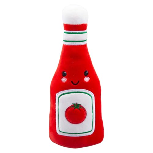 VFM - Ketchup Soft Toy Food Themed Cute Plush Cuddly Soft Fluffy Stuffed Toy Plush Toy Cute Stuffed Plushie, Gifts for Birthday, Valentine's Day Christmas - 16cm Multi-Coloured