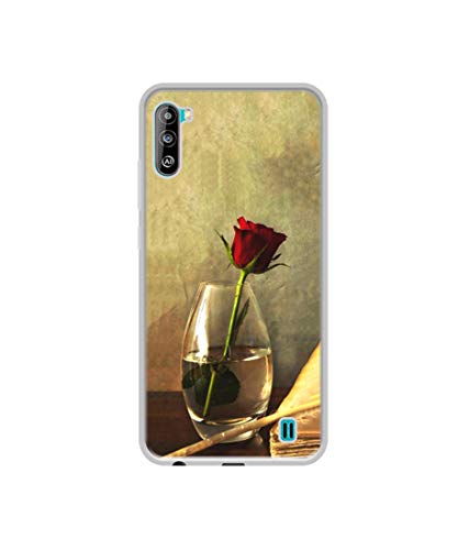 Image of Red Rose in Glass Design Printed Silicon Soft TPU Back Case Cover for Lava Z2