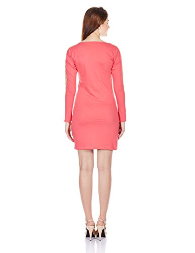 Image of Miss Chase Women's Black Designer Super Soft Round Neck Full Sleeves Mini Bodycon Dress with Sequin Strip on Sleeves