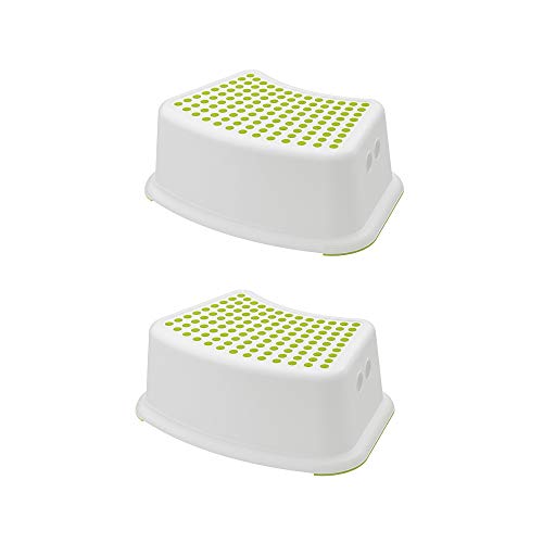 IKEA FÖRSIKTIG Escalón, blanco, verde, 2 unidades - 602.484.18