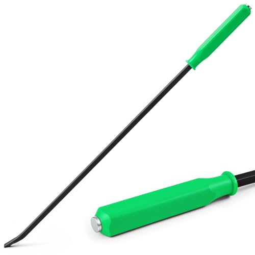 Image of 38 Inch Metal Striking Cap Pry Bar Long Heavy Duty Pry Bar with Mechanic's Handle for Positioning Aligning Prying Iron Worker Tools (Green)