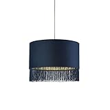  LIGHTING COLLECTION Suspension, 1 lumiere, acier doux, bleu extérieur