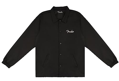 Fender Spaghetti Logo Coaches Jacket Black L blouson léger noir boutonné