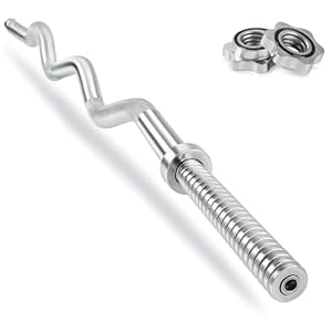 Barbell 4ft with Spinlock Collars – FLG Standard 1 Inch Weightlifting Bar Gym Exercises Biceps & Triceps Training For Men & Women