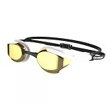 Okeo Occhialini nuoto Piscina SUPERCOMFORT MIRROR COBRA Uomo Donna, Bicolor, Lenti antifog e anti-UV, Stabilizzatore laterale, Tenuta e comfort superiore (Bianco/Oro)