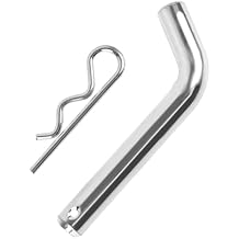 1 Set Trailer Hitch Pin & Clip, Heavy Duty Steel Tow Hitch Pin and Clip with Grooved Head, 5/8 Inch Diameter, Fits 2 or 2-1/2 Inch Receiver, Trailer Accessories Silver