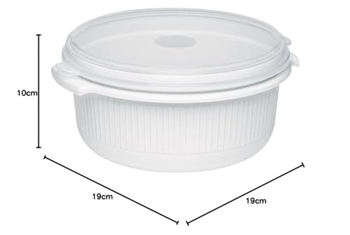 Foto von Emsa 450151200 Mikrowellentopf mit Deckel, 1,5 Liter, Kunststoff, Weiß, Micro Family
