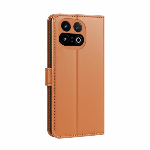 Image of AIBEX Shock Proof Flip Compatible for iQOO 15 5G Flip Cover Leather Finish | Inside TPU with Card Pockets | Wallet Stand | Complete Protection Flip Case Brown