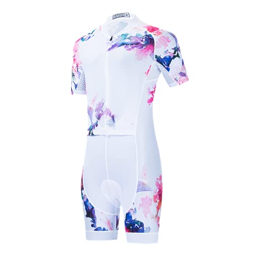Womens Cycling Jersey Set One-Piece Bike Shirt and Shorts Short Sleeve S