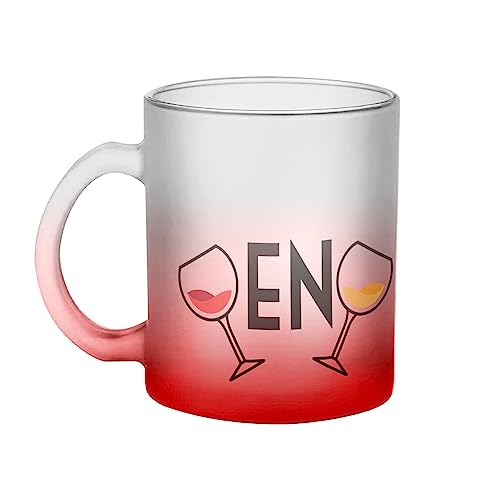 Fabulous Mug en Verre Rouge - Oenophile Amateur de Vin Bordeaux Bourgogne France