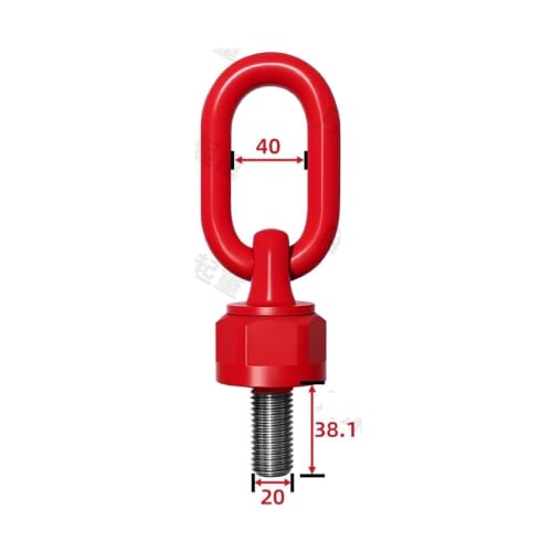 Cáncamo M20x38.1mm giratorio 360 grados con capacidad de carga de 4 toneladas en acero 2