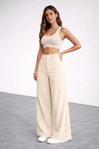 Image of V TOWN Polycotton Regular Fit High-Waist Bone Pocket Trousers for Women & Girls | Super Soft & Comfortable | Stylish & Elegant Trouser Pants for Casual Outings, Parties, Office,Travel & Gift