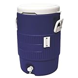 Heavy Duty Water Beverage Cooler Dispenser, Orange, Polyethylene, 5 Gallon,...