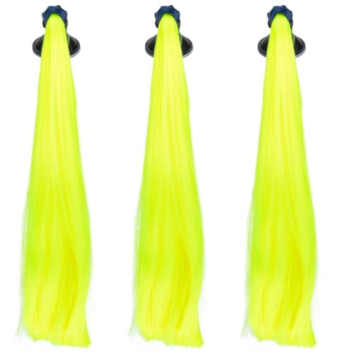 Tresse pour casque moto POPETPOP verte décorative et amovible en lot de 3 pièces