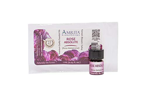 Rose, Absolute Essential Oil - Rose damascena - 100% Pure Undiluted & Therapeutic Grade, Premium Quality Aromatherapy oils, Tested & Verified - 1ML : AMRITA Aromatherapy