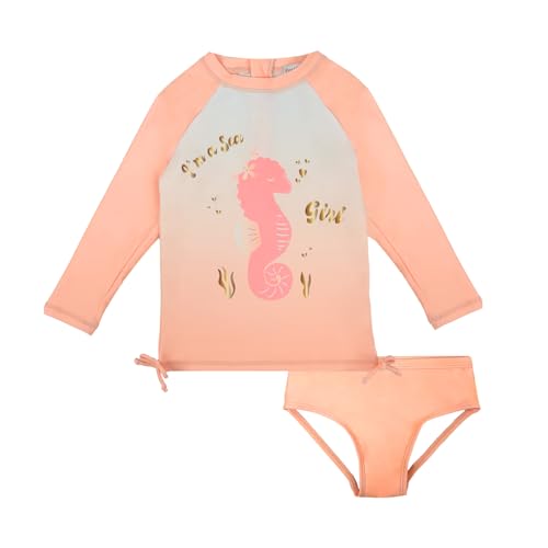 Baby Toddler Boy Long Sleeve Two-Piece Rash Guard Set Swimsuit with UPF50+ Sun Protection for 0-6 Years