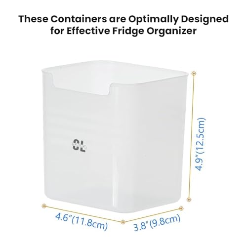 Image of Fridge Side Door Storage Boxes Set of 6 | Transparent ABS Plastic Refrigerator Organizer Bins | Space Saving Multipurpose Freezer-Friendly Containers for Kitchen, Bathroom & Stationery