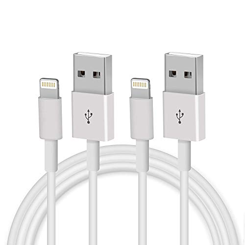 2 Pack Charger Cord 1M/3.3FT USB Cable[Original Certified] Compatible 11, 11Pro, 11Pro Max, Xs, Xs Max, XR,X,8,7,6,6 Plus, SE, 5s,5c,5 (White)