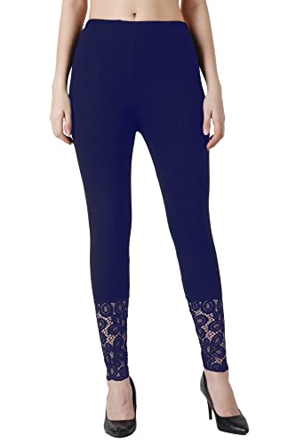 Image of Women's Soft & Stretchable Cotton Leggings Lace Ankle Length Color