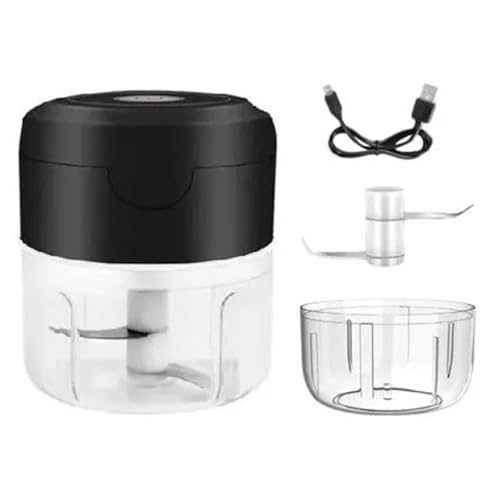 Mini Processador De Alimentos Automático Knup Lâminas Afiadas Recarregável (Preto)