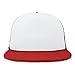 DALIX Flat Billed Trucker Cap with Mesh Back in Red White Royal