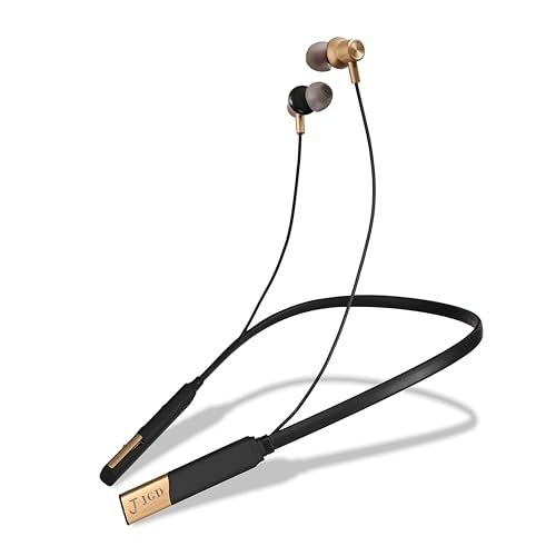 Image of JGD Boom Z1 Bluetooth 5.3 Neckband with Up to 25 Hours Playtime and Hi-Fi Stereo Sound in Ear Neckband, Magnetic earpiece,Voice Assistant with Mic (Golden)