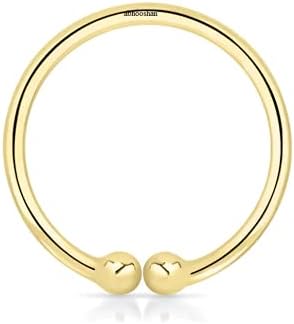 Pure 92.5 Sterling Silver Gold Plated Clip-On Nose Ring - No Piercing required - Body Jewelry for Septum Couch Helix | With Certificate of Authenticity (Traditional 18K Gold Plated)