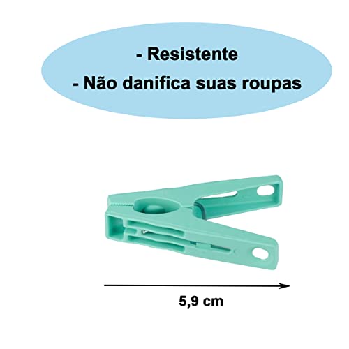 Prendedor de Roupas de Plástico Reforçado 20 unidades Coloridos