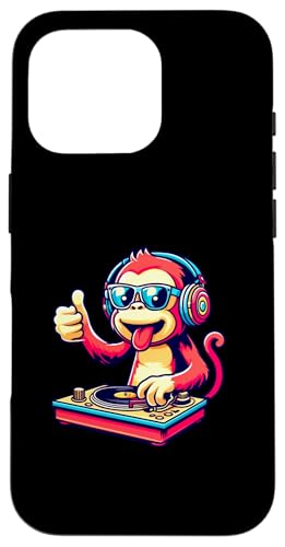 Scimmia Divertente Musica DJ Custodia per iPhone 16 Pro