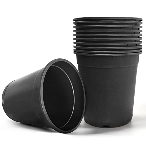 HOSTIC 5 Gallon Flexible Nursery Pots Gallon Pot with Drainage Holes Plastic Plant Container...