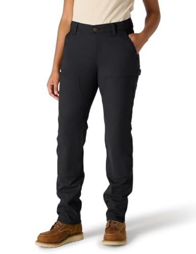 Carhartt Womens Rugged Flex Relaxed Fit Canvas Double-Front Pant, Black, 18 Short