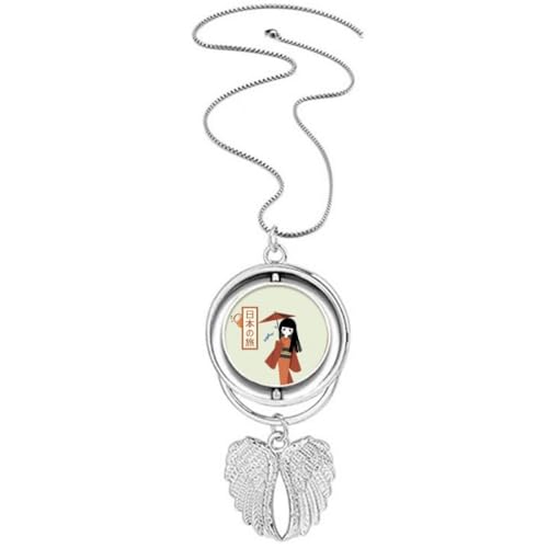 Pendentif japonais traditionnel protecteur pour fille avec douces ailes d'ange