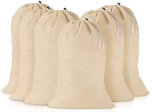 Heavy duty cotton canvas Laundry Bag, set of 6 bag Natural color-24x36